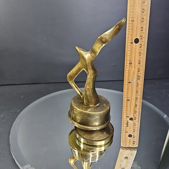 Vintage Solid Brass Seagull Wind Up Music Box Figurine on Pedestal - Picture 9 of 9